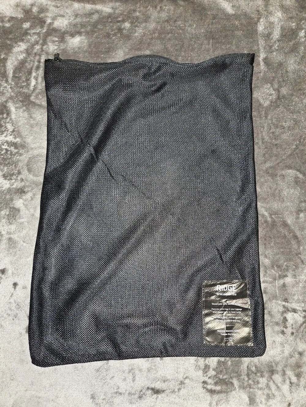Ridge Black Mesh Laundry Bag Luggage Organizer 15x21 Travel Vacation Essential